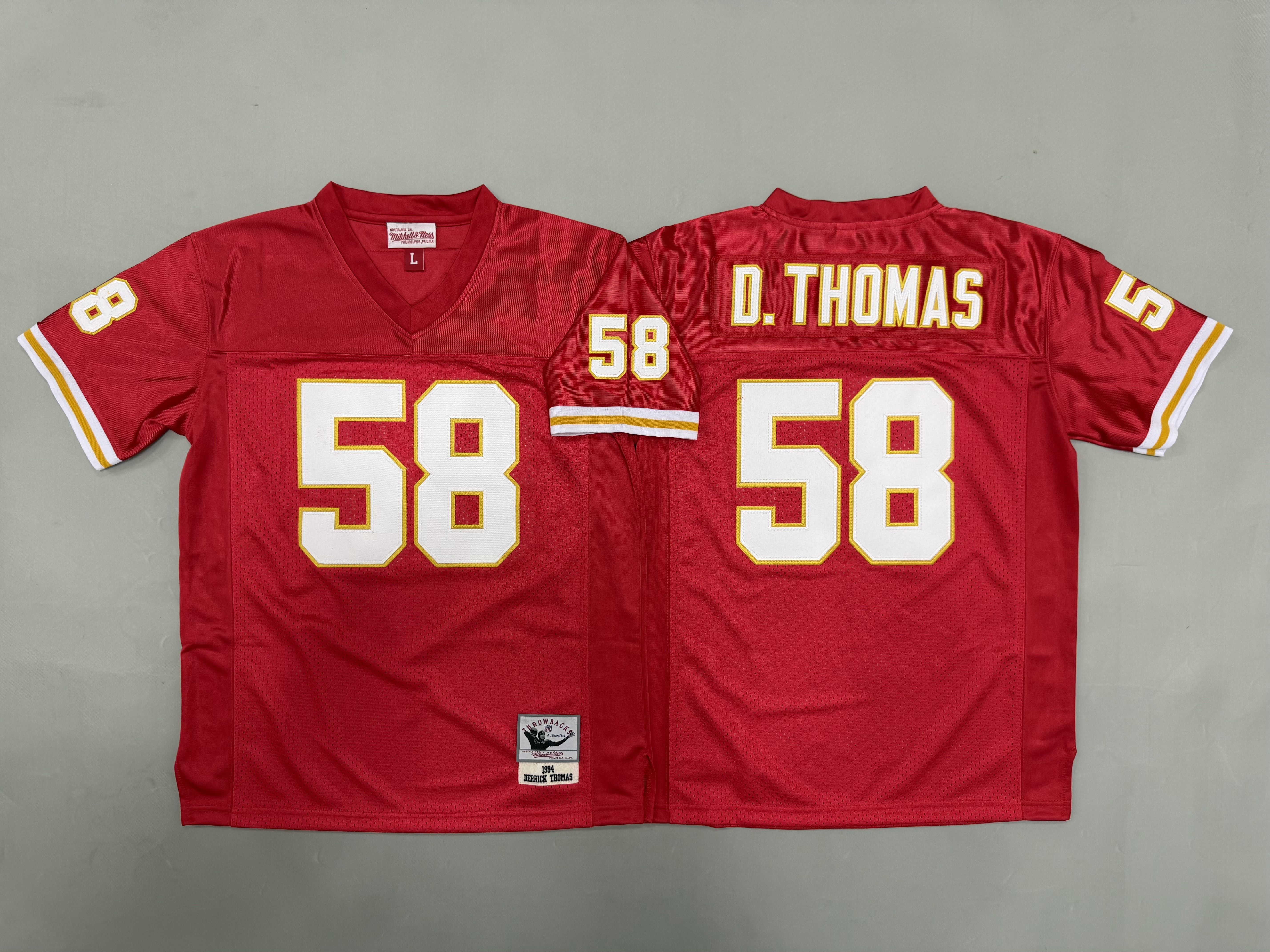 Youth 2026 Kansas City Chiefs #58 D.Thomas Red Throwback Limited NFL Jersey style 01